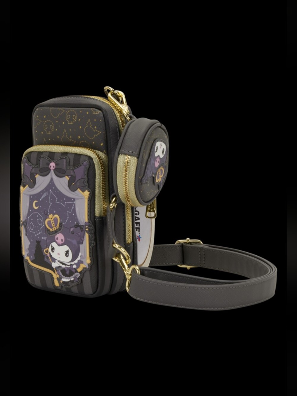 Loungefly Sanrio Kuromi Cell Phone stars Crossbody Bag with Coin Purse New
